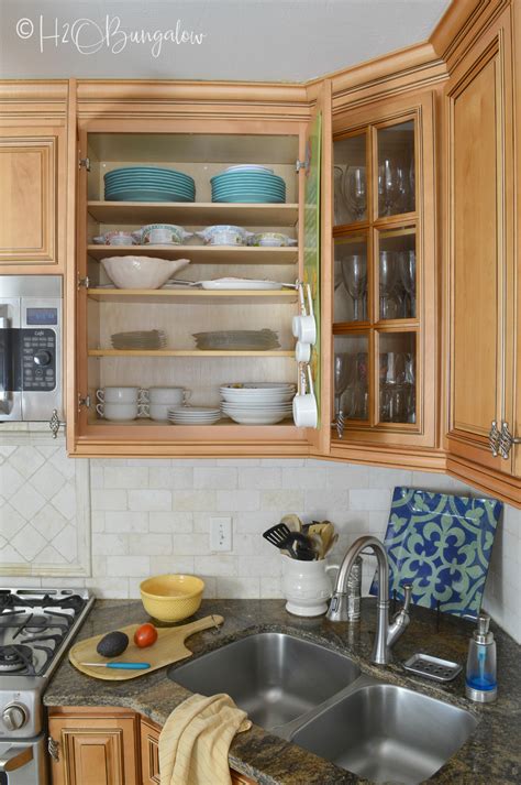 home goods inside cabinets shelves